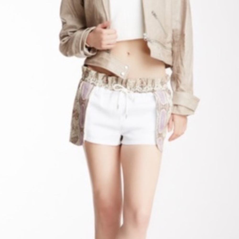 Rebecca Minkoff Mika Real Leather Snake Embossed Shorts M